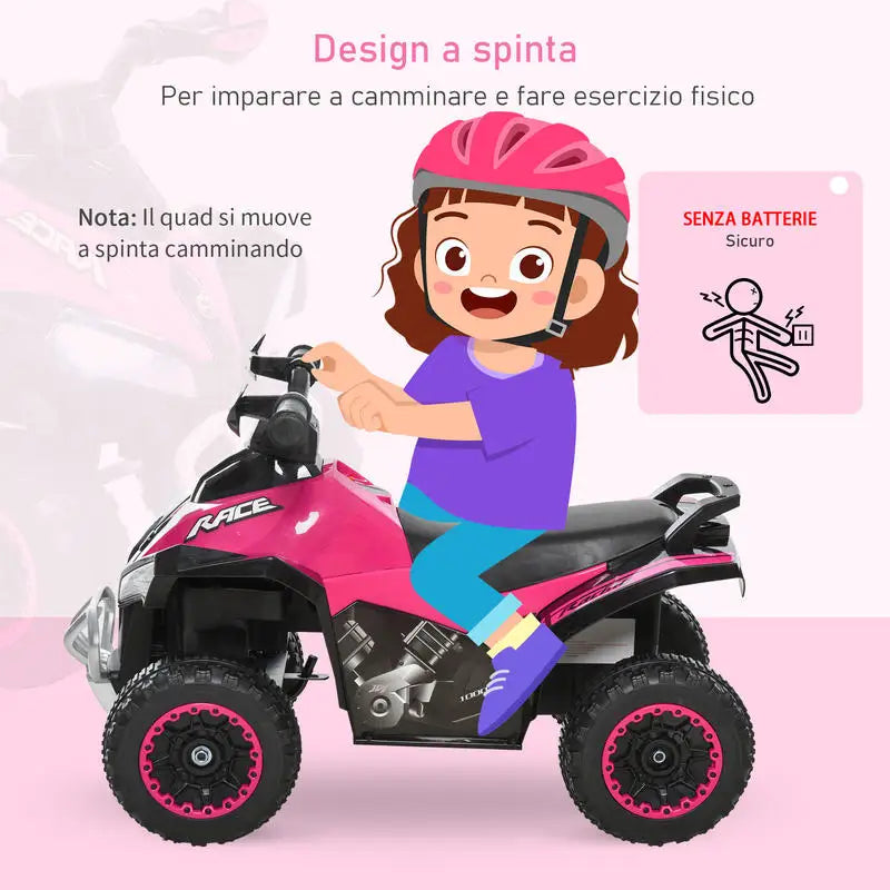 Quad Enfant à Pousser Musique Rose