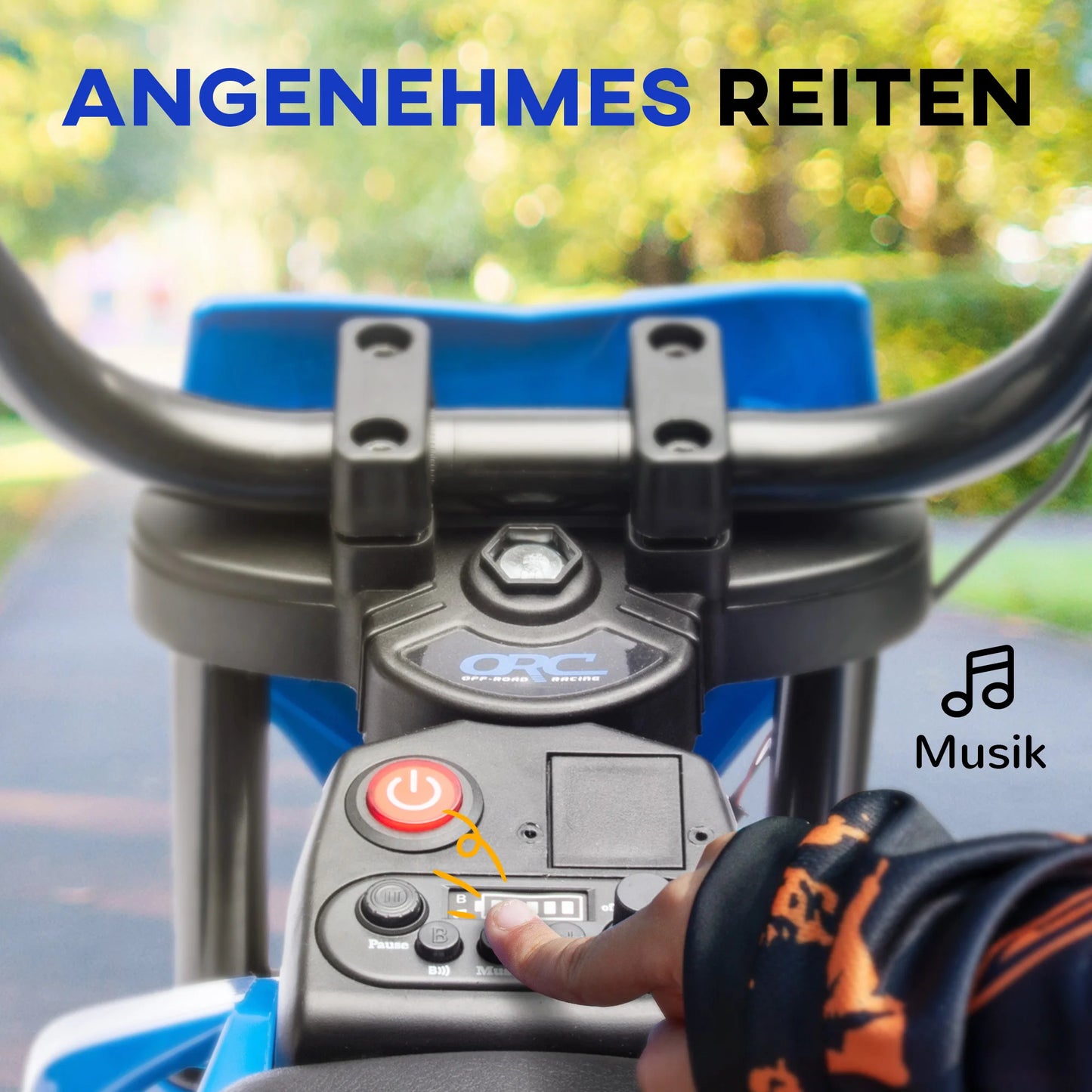 Moto Électrique Enfant Musique Roues d'Appoint Bleue