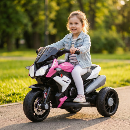 Moto Électrique Enfant 3 Roues Sonore Rose