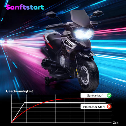 Moto Électrique Enfant Roues Stabilisatrices Noire