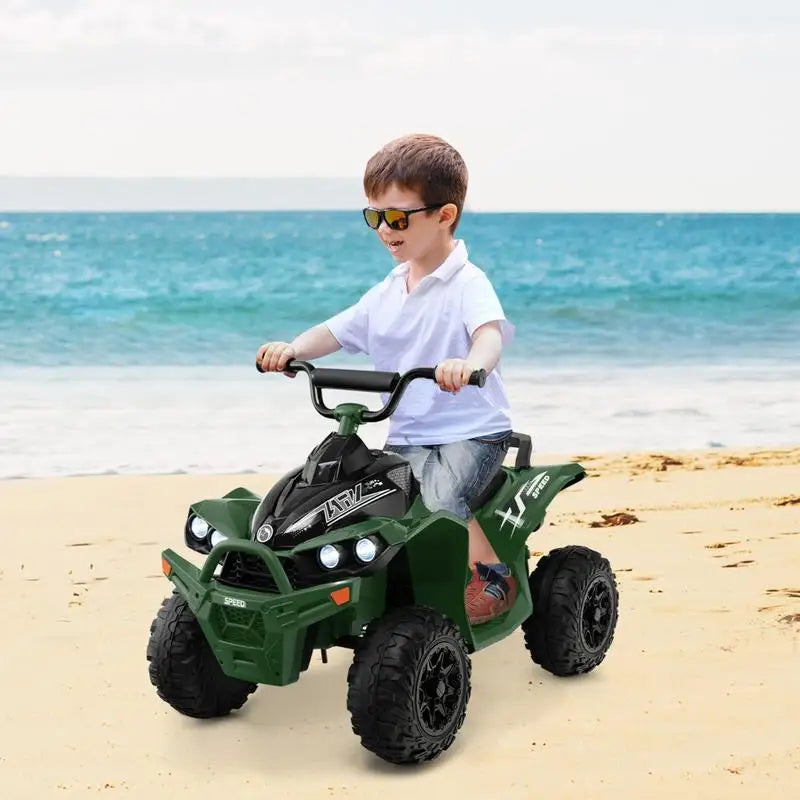 Quad Électrique Enfant Klaxon et Phares LED Vert