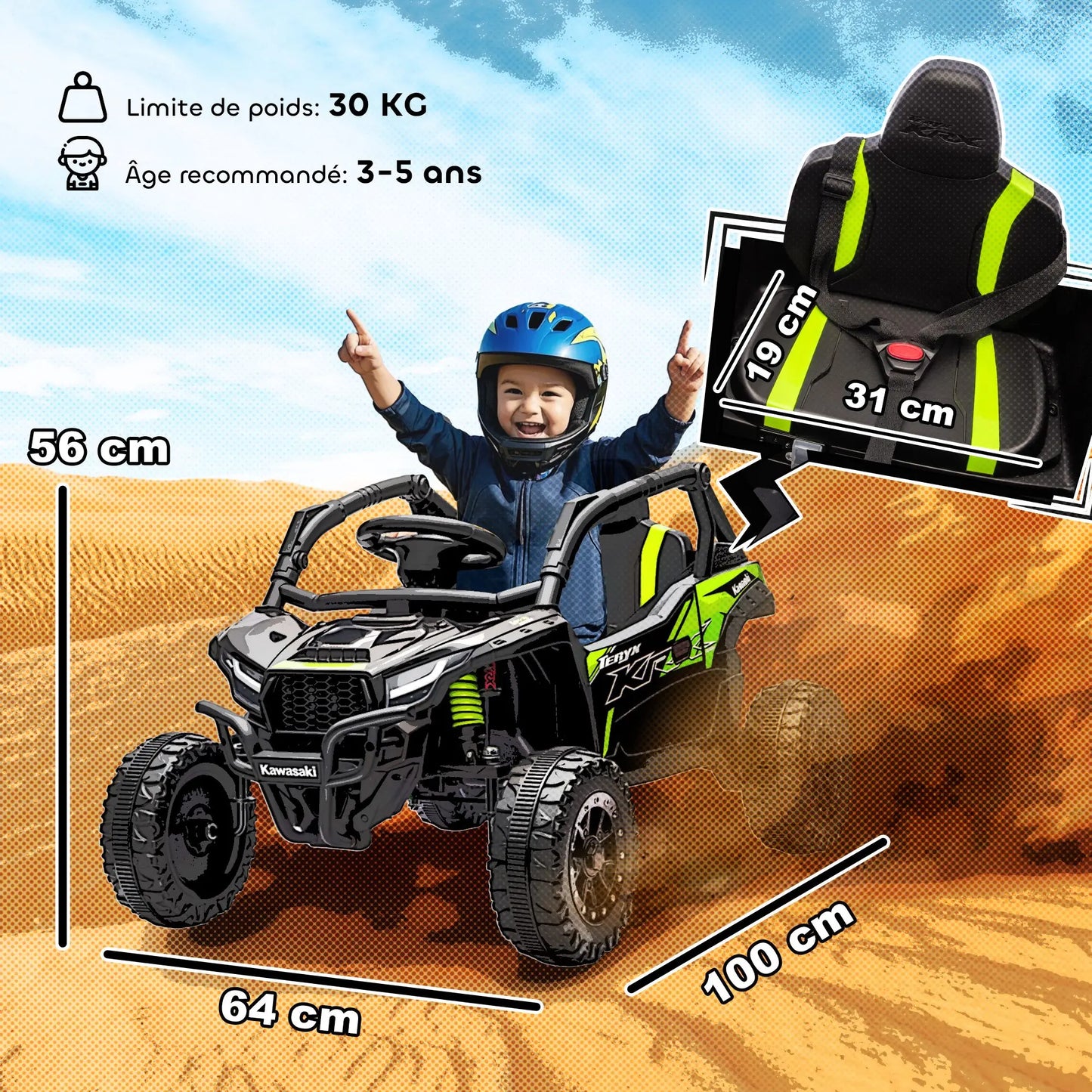 Voiture Électrique Enfant Kawasaki Teryx