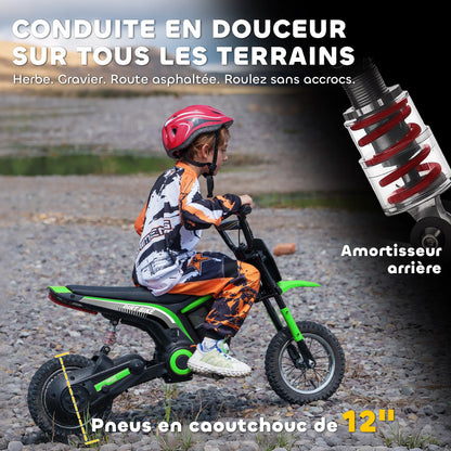Moto Électrique Enfant Tout-Terrain 350W Verte