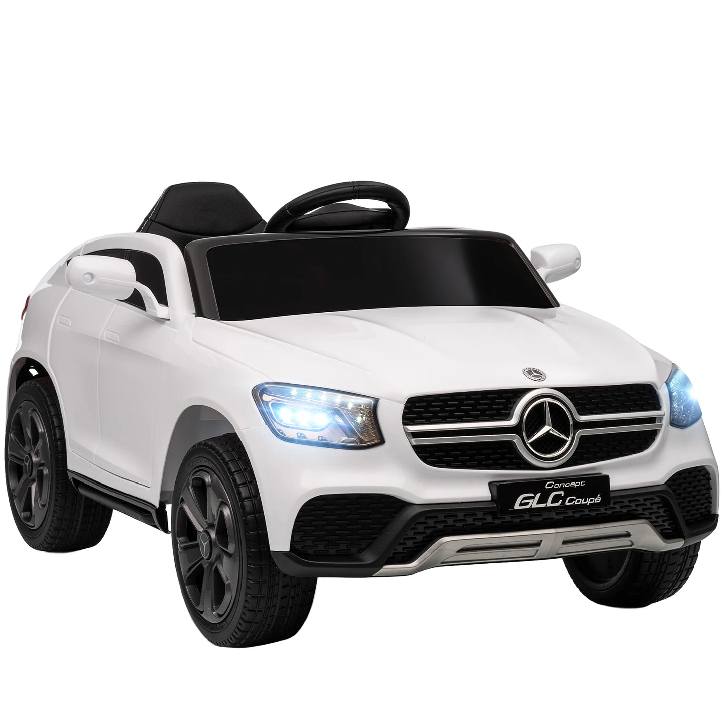 Voiture Électrique Enfant 3 Vitesses Phares LED Blanche