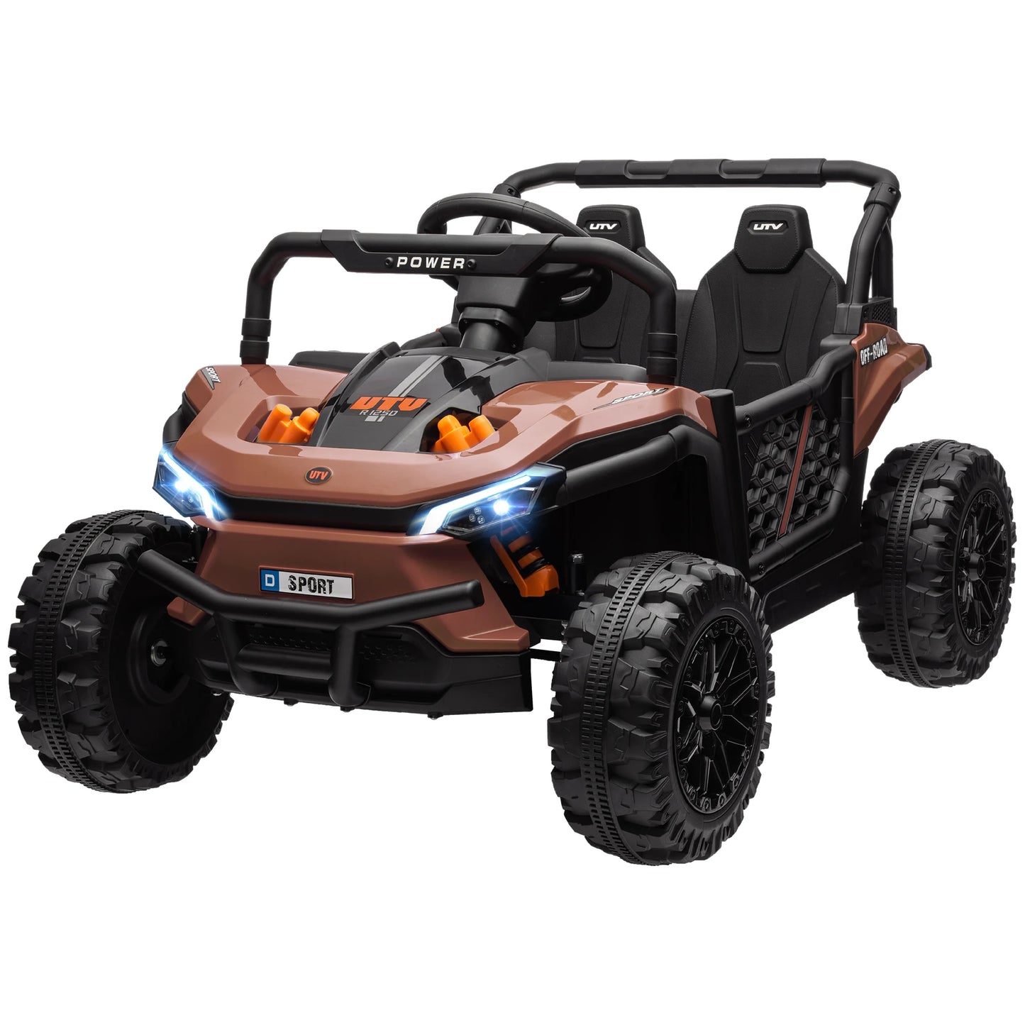 Voiture Électrique Enfant Buggy 2 Moteurs Marron