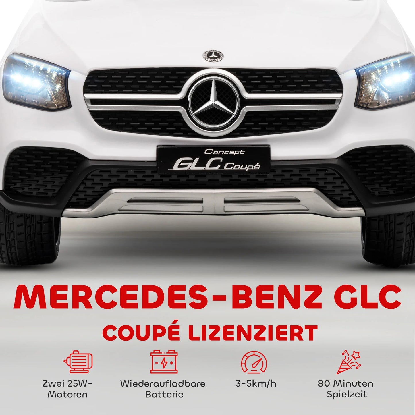 Voiture Électrique Enfant 3 Vitesses Phares LED Blanche