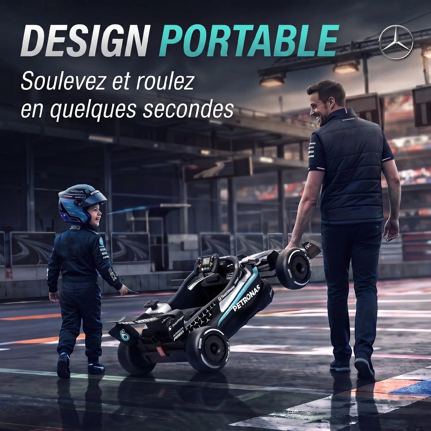 Voiture Électrique Enfant Kart 2 Moteurs 3 Vitesses