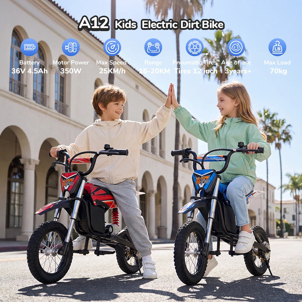 Moto Électrique Enfant Dirt Bike 350W Tout-Terrain