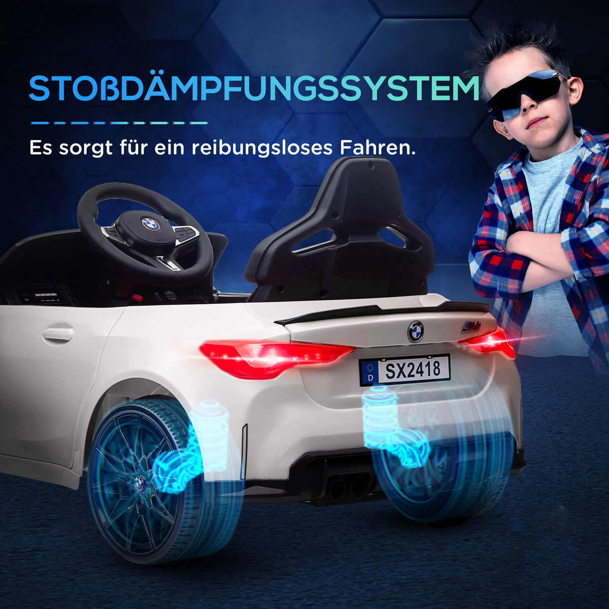 Voiture Électrique Enfant Haut-Parleurs Feux Arrière