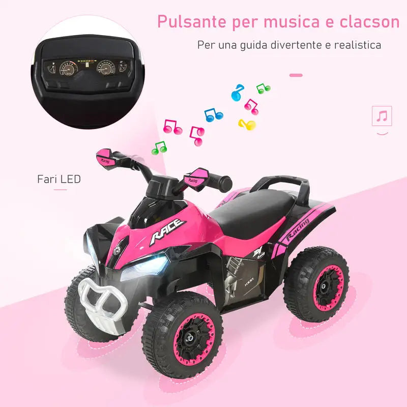 Quad Enfant à Pousser Musique Rose
