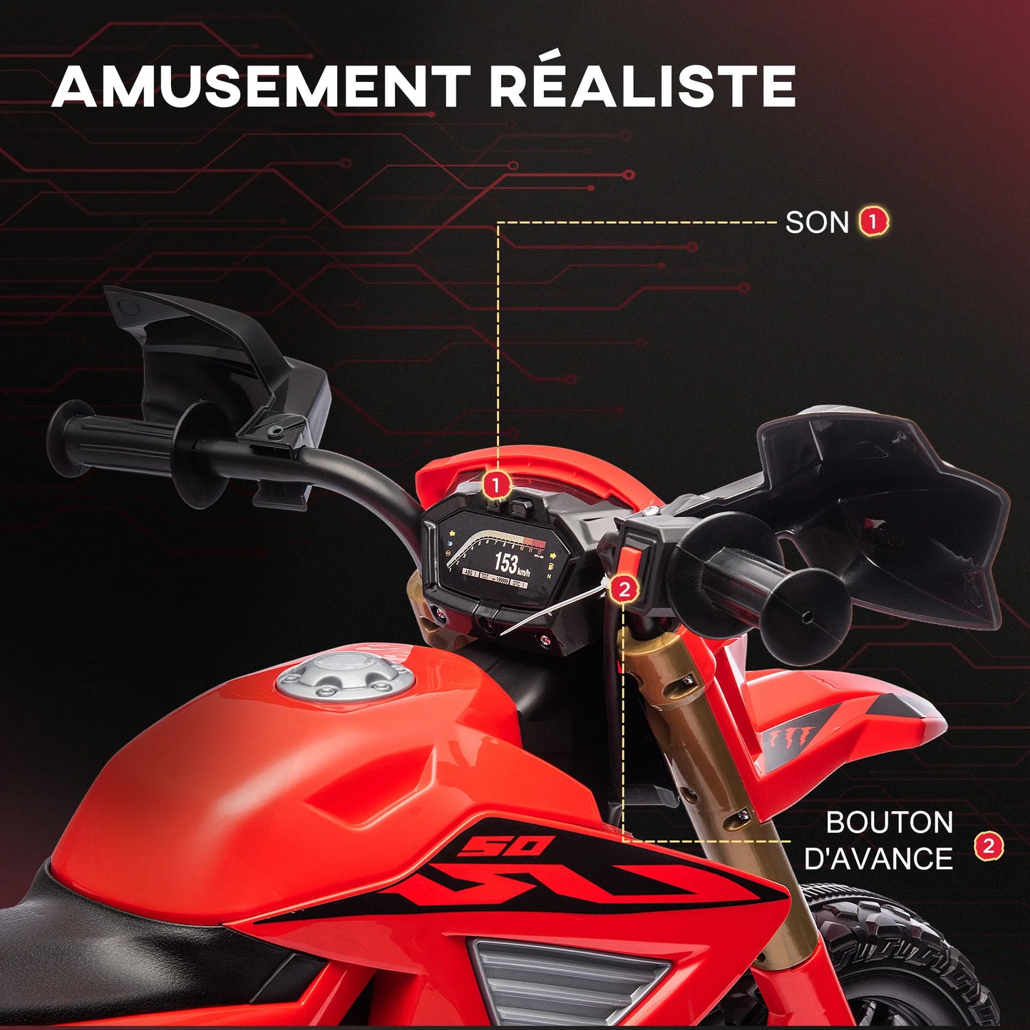Moto Électrique Enfant Cross 2 Moteurs