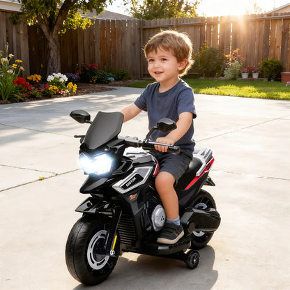Moto Électrique Enfant Roues Stabilisatrices Noire