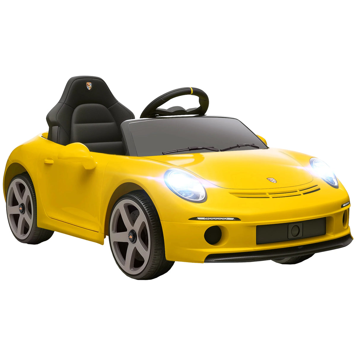 Voiture Électrique Enfant Klaxon et Ceinture Jaune