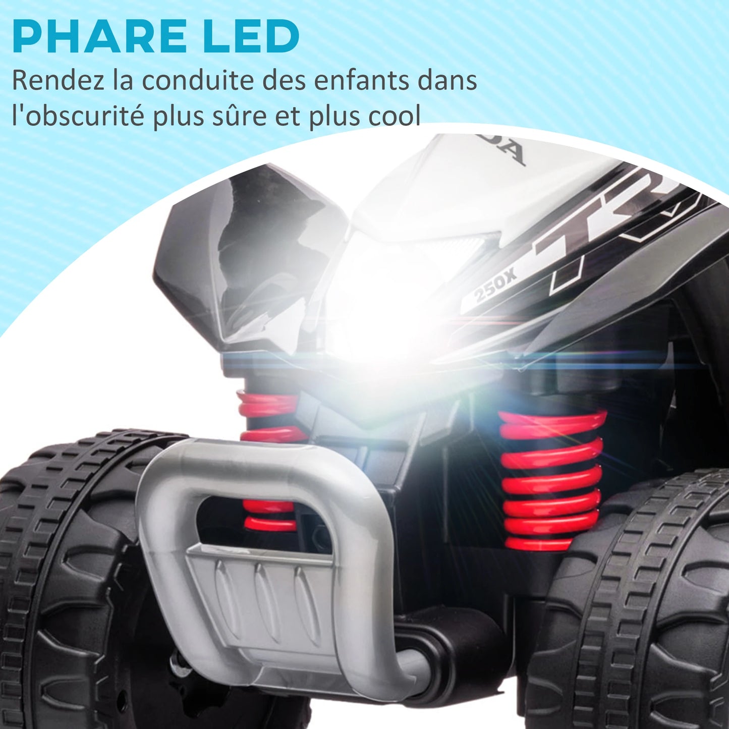 Quad Électrique Enfant Phares LED et Klaxon Noir