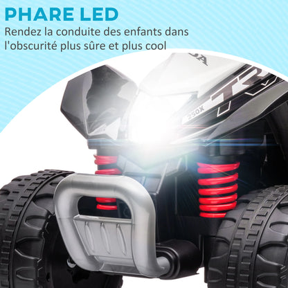 Quad Électrique Enfant Phares LED et Klaxon Noir