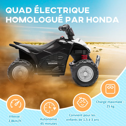 Quad Électrique Enfant Phares LED et Klaxon Noir