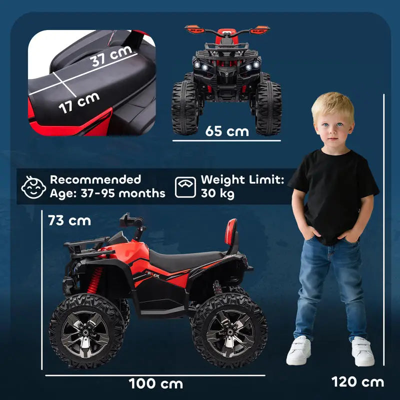 Quad Électrique Enfant Grand Format Rouge