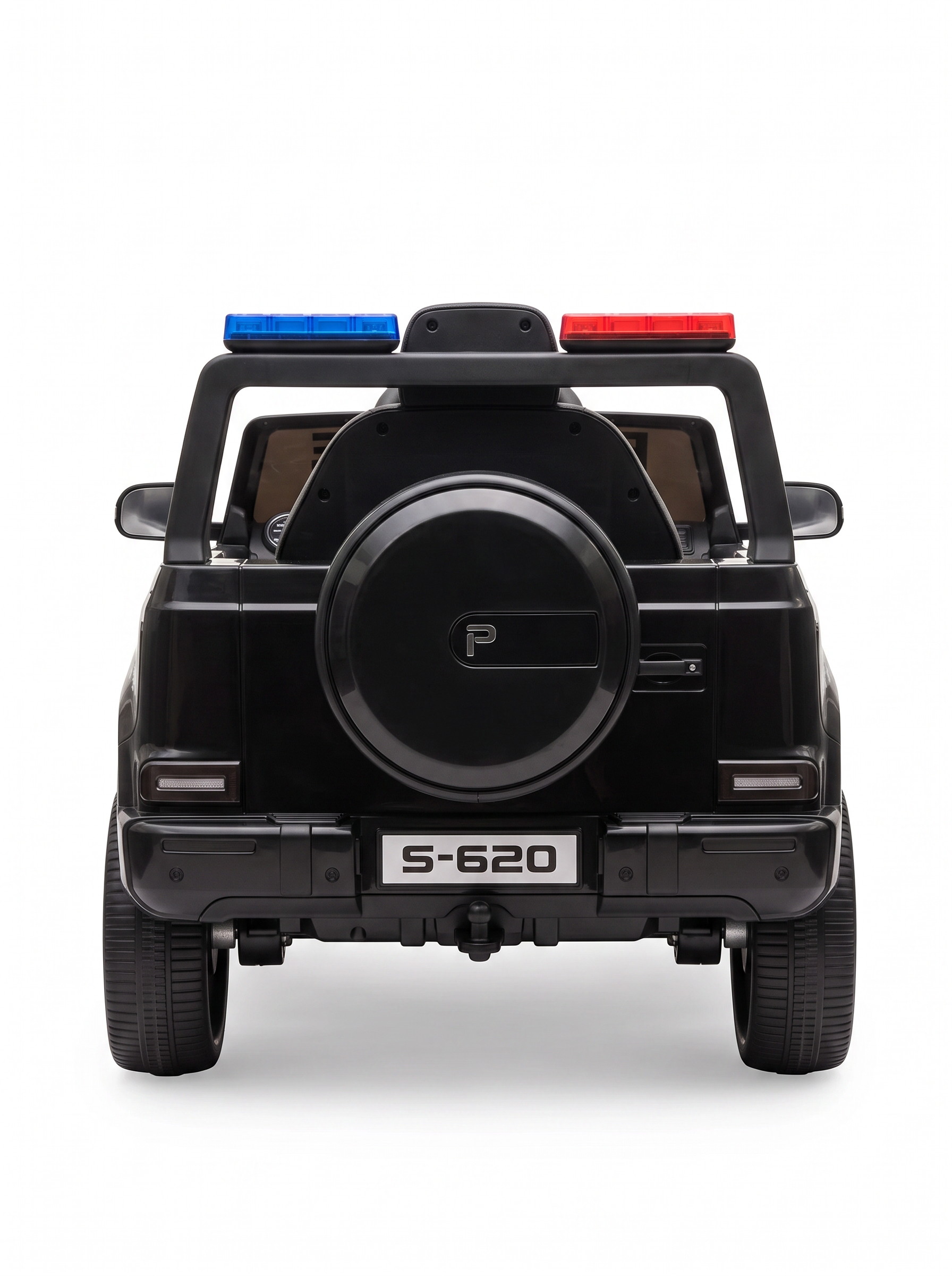 Voiture électrique enfant Police Sirène Suspension - vue arrière