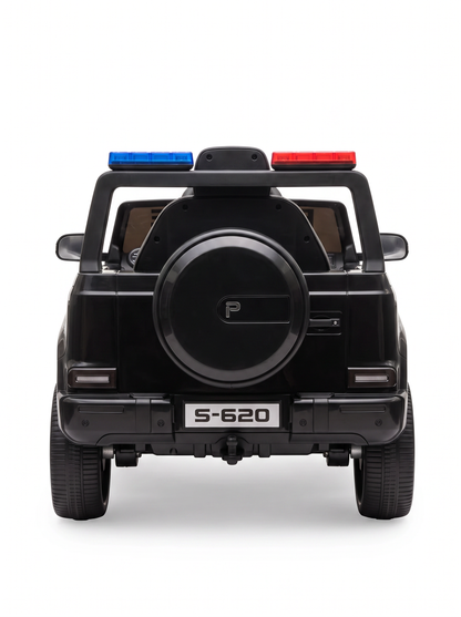 Voiture électrique enfant Police Sirène Suspension - vue arrière